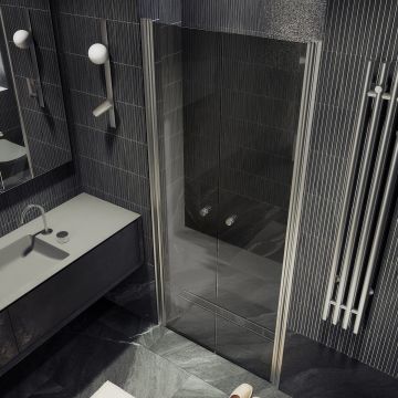 Душевая дверь двустворчатая на монопетлях Maybahglass (Майбахгласс) 1980х890 мм, стекло 6 мм Графит MGD-439-5