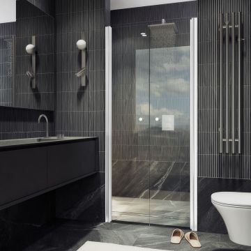 Душевая дверь двустворчатая на монопетлях Maybahglass (Майбахгласс) 1980х990 мм, стекло 6 мм Бесцветное MGD-424-5