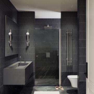 Душевая дверь на монопетле Maybahglass (Майбахгласс) 1980х600 мм, стекло 6 мм Графит матовый MGD-801-5