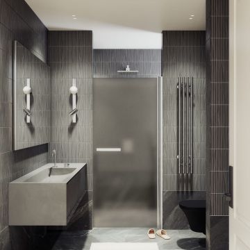 Душевая дверь на монопетле Maybahglass (Майбахгласс) 1980х600 мм, стекло 8 мм Бронза матовая MGD-450-5