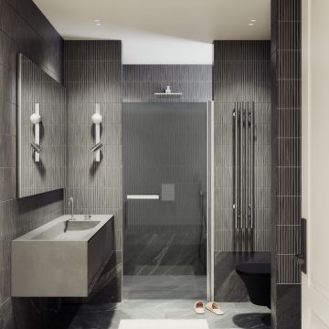 Душевая дверь на монопетле Maybahglass (Майбахгласс) 1980х800 мм, стекло 8 мм Графит MGD-456-5