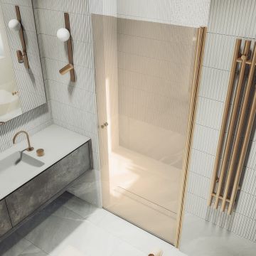 Душевая дверь на монопетле Maybahglass (Майбахгласс) 1980х900 мм, стекло 6 мм Бронза MGD-810-1