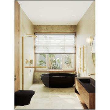 Душевая перегородка в профиле Maybahglass (Майбахгласс) 1950х1090 мм, стекло 8 мм Бесцветное, полотенцедержатель MGD-708-2ш