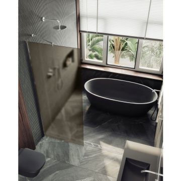 Душевая перегородка в профиле Maybahglass (Майбахгласс) 1950х1090 мм, стекло 8 мм Бронза матовая MGD-679-4ш