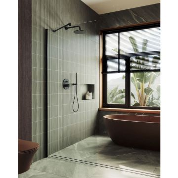 Душевая перегородка в профиле Maybahglass (Майбахгласс) 1950х1190 мм, стекло 8 мм Бесцветное MGD-683-6ш