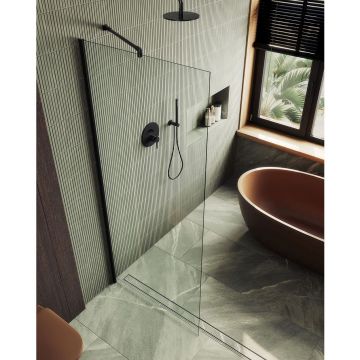 Душевая перегородка в профиле Maybahglass (Майбахгласс) 1950х1190 мм, стекло 8 мм Бесцветное MGD-683-6ш