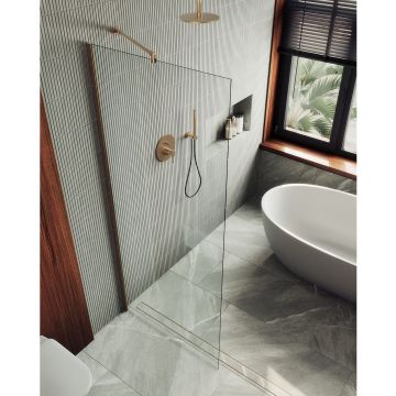 Душевая перегородка в профиле Maybahglass (Майбахгласс) 1950х1190 мм, стекло 8 мм Бесцветное MGD-683-2ш