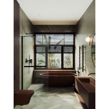 Душевая перегородка Maybahglass (Майбахгласс) в широком профиле 1950х890 мм, Стекло 8 мм Бесцветное +Полотенцедержатель MGD-732-6ш