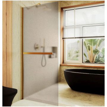 Душевая перегородка в профиле Maybahglass (Майбахгласс) 1950х1190 мм, стекло 8 мм Бронза матовая, полотенцедержатель MGD-716-3ш