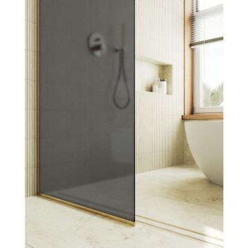 Душевая перегородка в профиле Maybahglass (Майбахгласс) 1950х1190 мм, стекло 8 мм Графит матовый MGD-687-3у