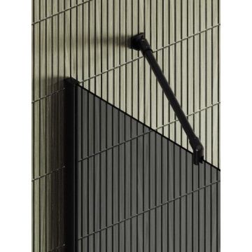 Душевая перегородка Maybahglass (Майбахгласс) в широком профиле 1950х890 мм, Стекло 8 мм Графит +Полотенцедержатель MGD-735-6ш