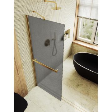 Душевая перегородка Maybahglass (Майбахгласс) в широком профиле 1950х890 мм, Стекло 8 мм Графит матовый +Полотенцедержатель MGD-736-3ш