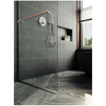 Душевая перегородка в профиле Maybahglass (Майбахгласс) 1950х1190 мм, стекло 8 мм Сатин, полотенцедержатель MGD-719-5у