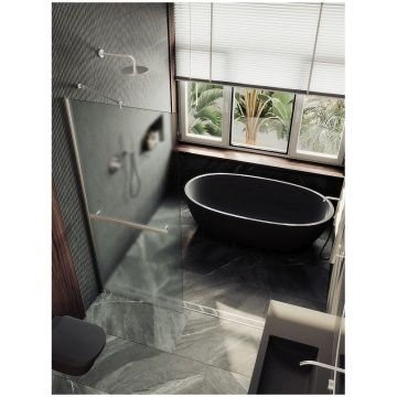 Душевая перегородка в профиле Maybahglass (Майбахгласс) 1950х1190 мм, стекло 8 мм Сатин, полотенцедержатель MGD-719-5ш