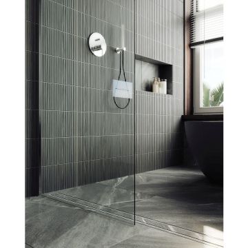 Душевая перегородка в профиле Maybahglass (Майбахгласс) 1950х690 мм, стекло 8 мм Бесцветное MGD-701-4ш