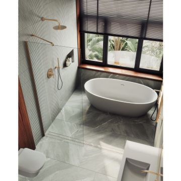 Душевая перегородка в профиле Maybahglass (Майбахгласс) 1950х690 мм, стекло 8 мм Бесцветное MGD-701-2ш