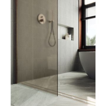 Душевая перегородка в профиле Maybahglass (Майбахгласс) 1950х690 мм, стекло 8 мм Бронза матовая MGD-703-2ш