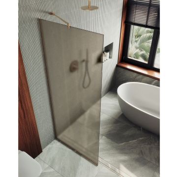 Душевая перегородка в профиле Maybahglass (Майбахгласс) 1950х690 мм, стекло 8 мм Бронза матовая MGD-703-2у