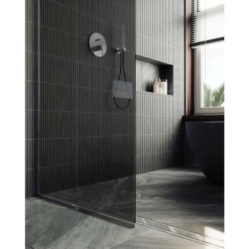 Душевая перегородка в профиле Maybahglass (Майбахгласс) 1950х690 мм, стекло 8 мм Графит MGD-705-4у