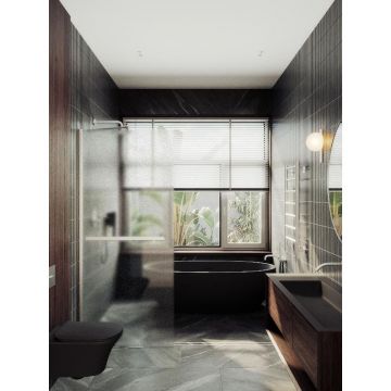 Душевая перегородка Maybahglass (Майбахгласс) в широком профиле 1950х890 мм, Стекло 8 мм Сатин +Полотенцедержатель MGD-737-5ш