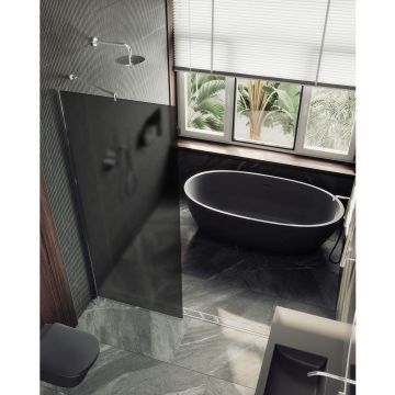 Душевая перегородка в профиле Maybahglass (Майбахгласс) 1950х690 мм, стекло 8 мм Графит матовый MGD-704-4ш