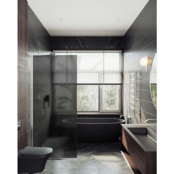 Душевая перегородка в профиле Maybahglass (Майбахгласс) 1950х690 мм, стекло 8 мм Графит матовый MGD-704-4у