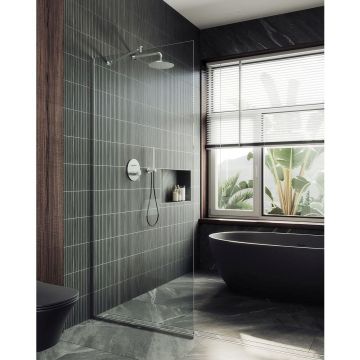 Душевая перегородка в профиле Maybahglass (Майбахгласс) 1950х790 мм, стекло 8 мм Бесцветное MGD-695-4у