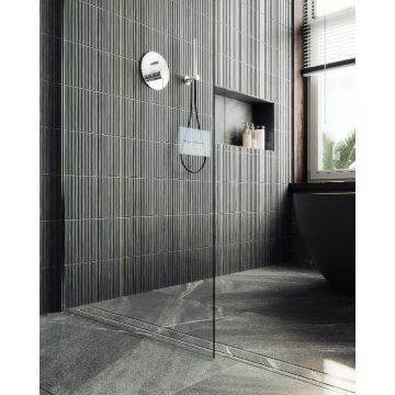 Душевая перегородка Maybahglass (Майбахгласс) в широком профиле 1950х690 мм, Стекло 8 мм Бесцветное MGD-701-5ш