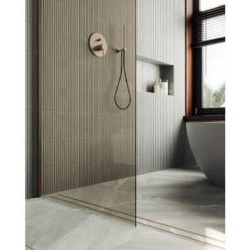 Душевая перегородка в профиле Maybahglass (Майбахгласс) 1950х790 мм, стекло 8 мм Бронза MGD-696-2ш