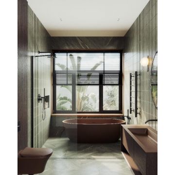 Душевая перегородка Maybahglass (Майбахгласс) в широком профиле 1950х690 мм, Стекло 8 мм Бесцветное MGD-701-6ш