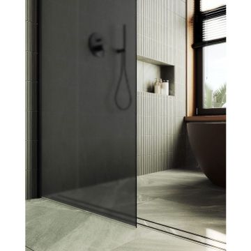 Душевая перегородка в профиле Maybahglass (Майбахгласс) 1950х790 мм, стекло 8 мм Графит матовый MGD-699-6ш