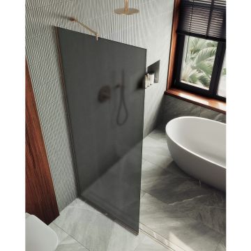 Душевая перегородка в профиле Maybahglass (Майбахгласс) 1950х790 мм, стекло 8 мм Графит матовый MGD-699-2у