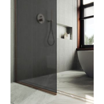 Душевая перегородка в профиле Maybahglass (Майбахгласс) 1950х790 мм, стекло 8 мм Графит матовый MGD-699-2у