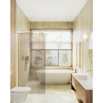 Душевая перегородка Maybahglass (Майбахгласс) в широком профиле 1950х690 мм, Стекло 8 мм Бронза матовая MGD-703-3ш