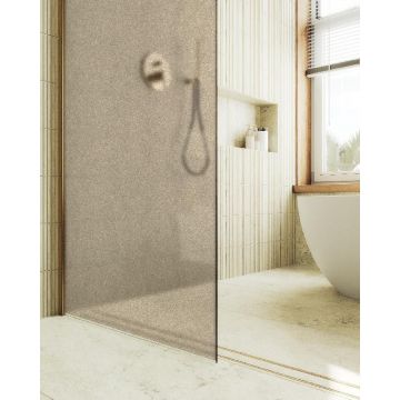 Душевая перегородка Maybahglass (Майбахгласс) в широком профиле 1950х690 мм, Стекло 8 мм Бронза матовая MGD-703-3ш