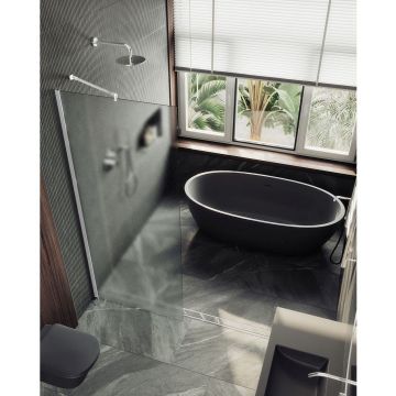 Душевая перегородка в профиле Maybahglass (Майбахгласс) 1950х890 мм, стекло 8 мм Сатин MGD-690-1ш