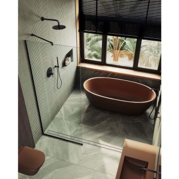 Душевая перегородка в профиле Maybahglass (Майбахгласс) 1950х990 мм, стекло 8 мм Бесцветное MGD-1352-6у