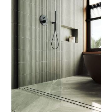 Душевая перегородка в профиле Maybahglass (Майбахгласс) 1950х990 мм, стекло 8 мм Бесцветное MGD-1352-6ш