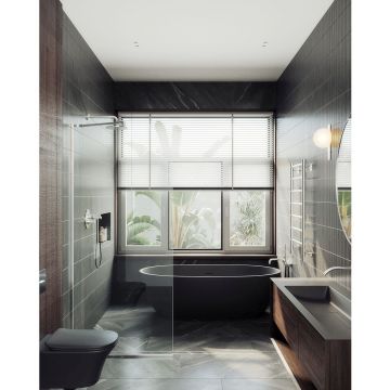 Душевая перегородка в профиле Maybahglass (Майбахгласс) 1950х990 мм, стекло 8 мм Бесцветное MGD-1352-5у