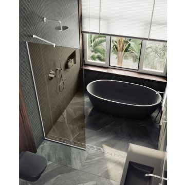 Душевая перегородка в профиле Maybahglass (Майбахгласс) 1950х990 мм, стекло 8 мм Бронза MGD-1353-1у