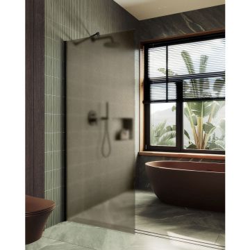 Душевая перегородка в профиле Maybahglass (Майбахгласс) 1950х990 мм, стекло 8 мм Бронза матовая MGD-1354-6ш