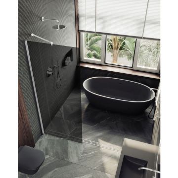 Душевая перегородка в профиле Maybahglass (Майбахгласс) 1950х990 мм, стекло 8 мм Графит MGD-1355-1ш