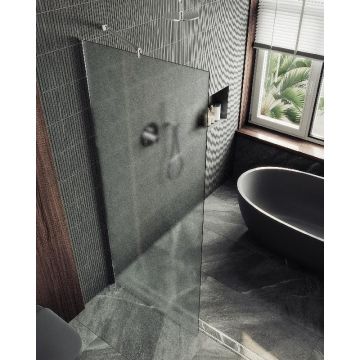 Душевая перегородка Maybahglass (Майбахгласс) в широком профиле 1950х690 мм, Стекло 8 мм Сатин MGD-706-5ш