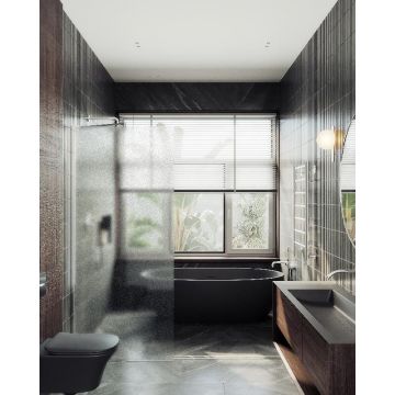 Душевая перегородка Maybahglass (Майбахгласс) в широком профиле 1950х690 мм, Стекло 8 мм Сатин MGD-706-5ш