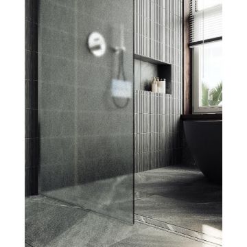 Душевая перегородка Maybahglass (Майбахгласс) в широком профиле 1950х690 мм, Стекло 8 мм Сатин MGD-706-5ш