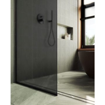 Душевая перегородка в профиле Maybahglass (Майбахгласс) 1950х990 мм, стекло 8 мм Графит матовый MGD-1356-6у