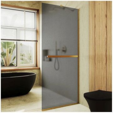 Душевая перегородка в профиле Maybahglass (Майбахгласс) 1950х990 мм, стекло 8 мм Графит матовый, полотенцедержатель MGD-1462-3у