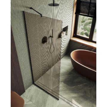 Душевая перегородка Maybahglass (Майбахгласс) в узком профиле 1950х690 мм, Стекло 8 мм Бронза MGD-702-6у