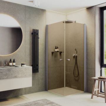 Душевой угол на монопетлях Maybahglass (Майбахгласс) 800х800х1980 мм, стекло 6 мм Бронза MGY-1297-5