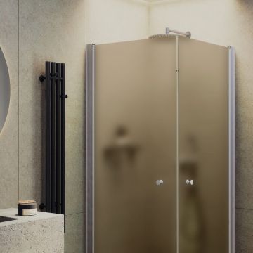 Душевой угол на монопетлях Maybahglass (Майбахгласс) 800х800х1980 мм, стекло 6 мм Бронза матовая MGY-1298-5